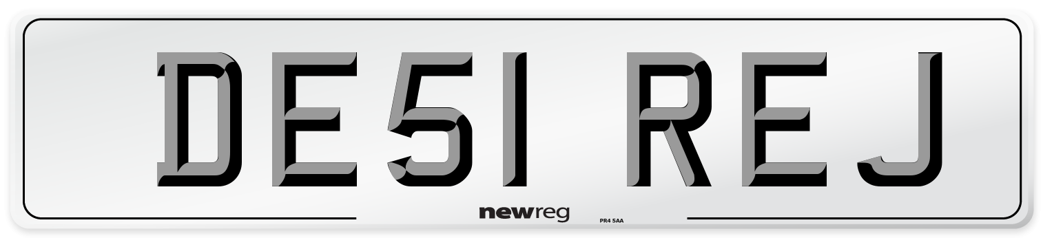 DE51 REJ Number Plate from New Reg